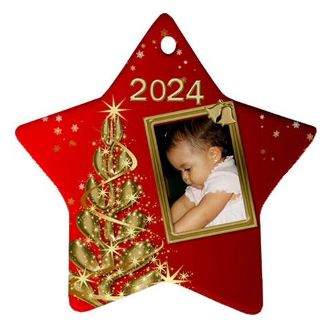 2023 Red Christmas Star Ornament By Deborah Front