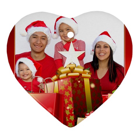 Presents Heart Ornament (2 Sided) By Deborah Front