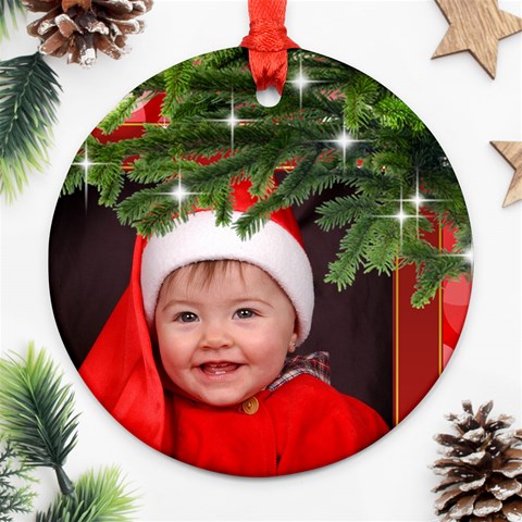 Merry Christmas Round Ornament (2 Sided) By Deborah Back