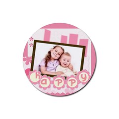 happy - Rubber Coaster (Round)