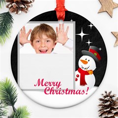 happy christmas - Round Ornament (Two Sides) happy christmas - Round Ornament (Two Sides)