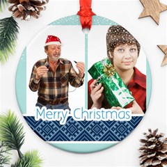 happy christmas - Round Ornament (Two Sides) happy christmas - Round Ornament (Two Sides)