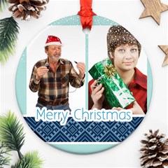 happy christmas - Round Ornament (Two Sides)