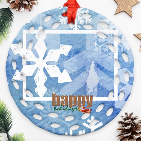 Happy Holidays Round Double Sided Ornament By Catvinnat Back