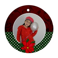 Round Ornament (Two Sides) : Poinsettia2