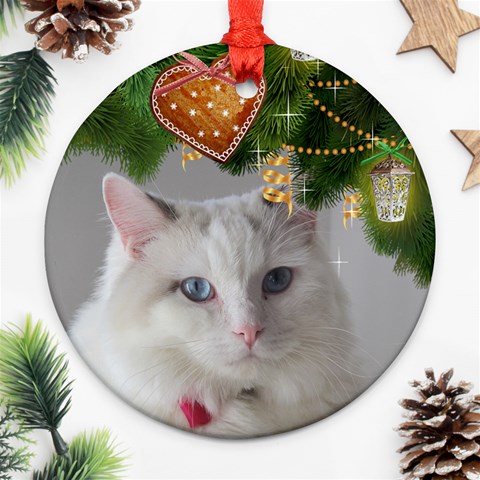 Christmas Wishes Round Ornament By Deborah Front