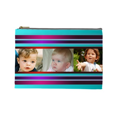 Pretty Stipes Large Cosmetic Bag (6 Photos) 2 By Deborah Front