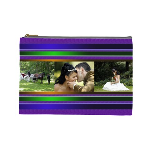 My Stripes 2 Large Cosmetic Bag By Deborah Front