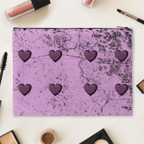 Purple Heart Extra Large Cosmetic Bag By Catvinnat Back