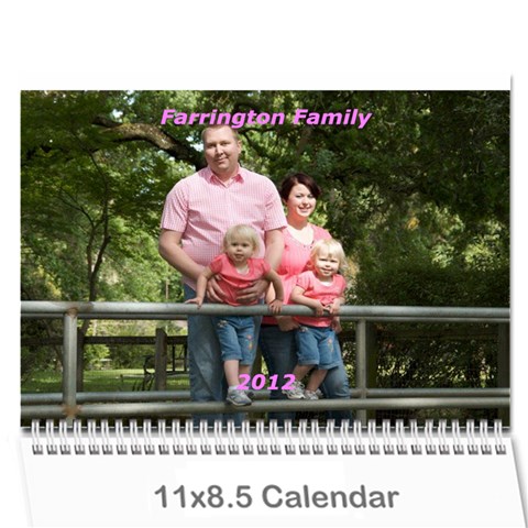 2012 Family Calendar By Tara Farrington Cover