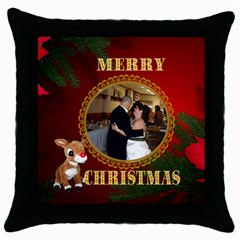 Rudolph Christmas pillow - Throw Pillow Case (Black)