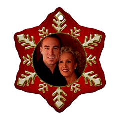 Red and Gold Snowflake Ornament (2 Sided) - Snowflake Ornament (Two Sides)