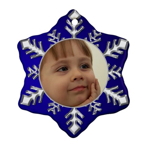 Blue And Silver Snowflake Ornament (2 Sided) By Deborah Front