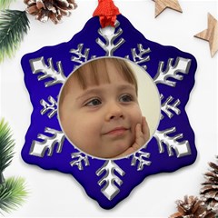 Blue and Silver Snowflake Ornament (2 sided) - Snowflake Ornament (Two Sides)