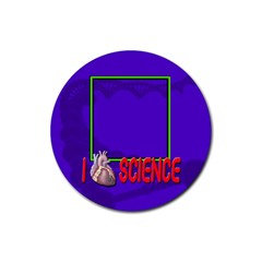 purple science coaster - Rubber Coaster (Round)