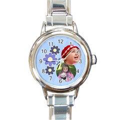 Serenity Blue - Round Italian Charm Watch