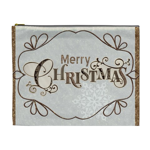 Merry Christmas Extra Large Cosmetic Gift Bag By Catvinnat Front