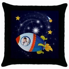 Rocket Man Pillow 2 - Throw Pillow Case (Black)