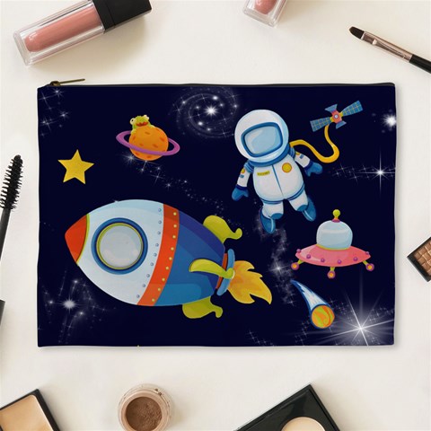 Rocket Man Extra Large Cosmetic Gift Bag By Catvinnat Front