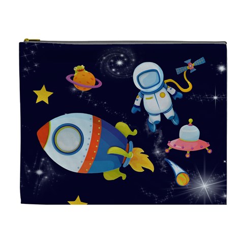 Rocket Man Extra Large Cosmetic Gift Bag By Catvinnat Front