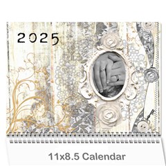 Weathered Floral 2025 Calendar - Wall Calendar 11  x 8.5  (12-Months)