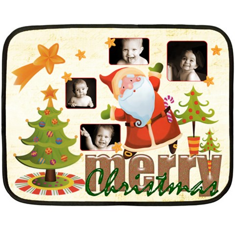 Merry Christmas Mini Fleece Blanket By Catvinnat 35 x27  Blanket