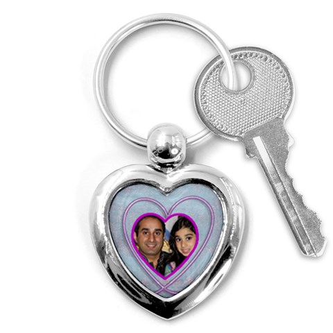 Purple Heart Key Chain Keyring By Catvinnat Front