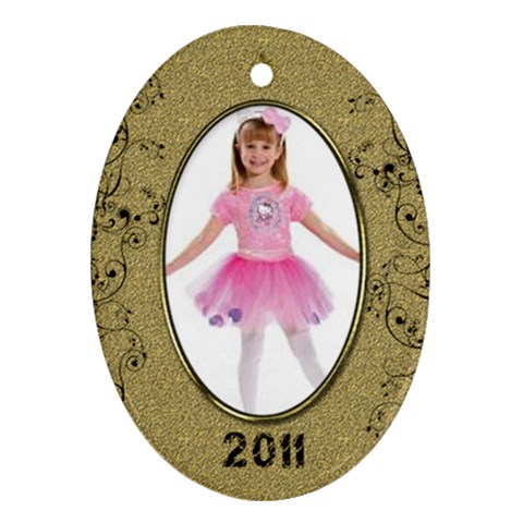 Gold Oval 2011 Ornament By Catvinnat Front
