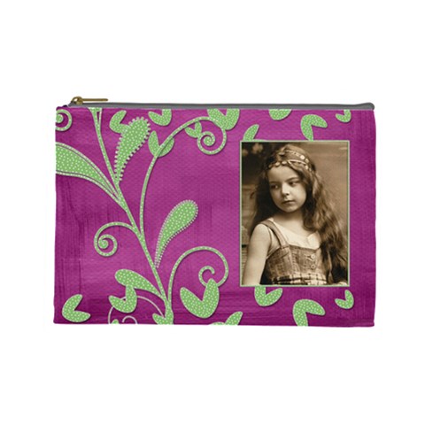 Purple Heart Large Cosmetic Bag By Catvinnat Front