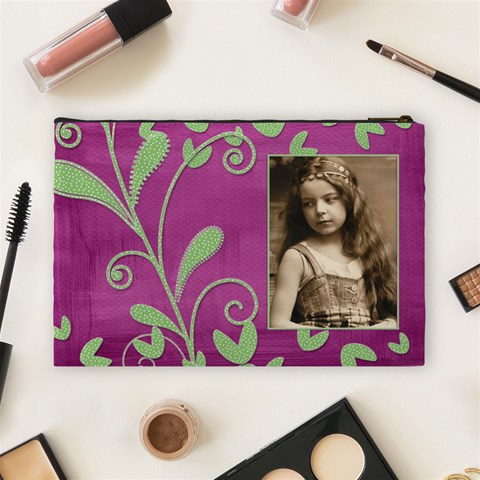 Purple Heart Large Cosmetic Bag By Catvinnat Back