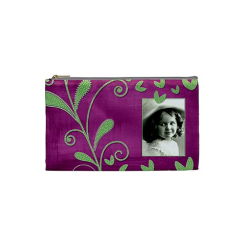 Purple Heart Small Cosmetic Bag By Catvinnat Front