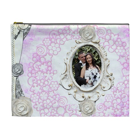 Wedded Bliss Extra Large Cosmetic Bag By Catvinnat Front