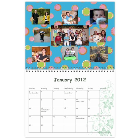 2012 Calendar By Janene Jan 2012