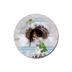 coaster - winter/christmas - Rubber Coaster (Round)