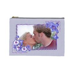 Purple Flower (Large) Cosmetic Bag (7 styles) - Cosmetic Bag (Large)