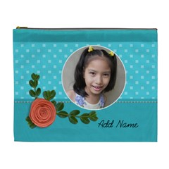 XL Cosmetic Bag: Orange Flower (7 styles) - Cosmetic Bag (XL)