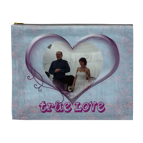 True Love Extra Large Cosmetic Bag By Catvinnat Front