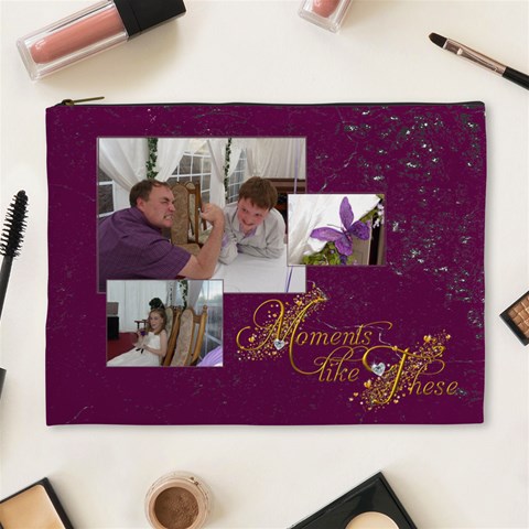 Moments Precious Memories Extra Large Cosmetic Bag By Catvinnat Front