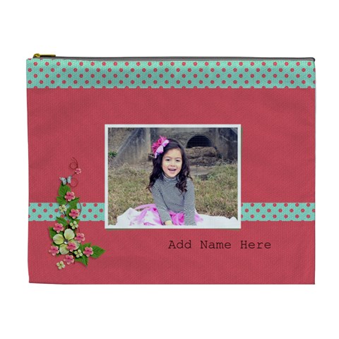 Xl Cosmetic Bag: Polka By Jennyl Front
