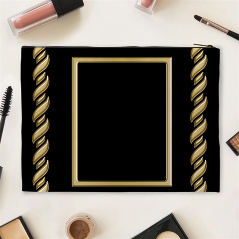 Black And Gold (xl) Cosmetic Bag By Deborah Back