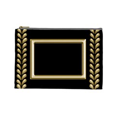 Black and gold (Large) Cosmetic Bag (7 styles) - Cosmetic Bag (Large)