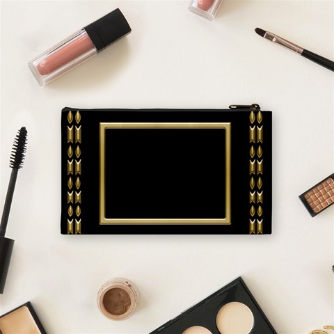 Black And Gold (small) Cosmetic Bag By Deborah Back