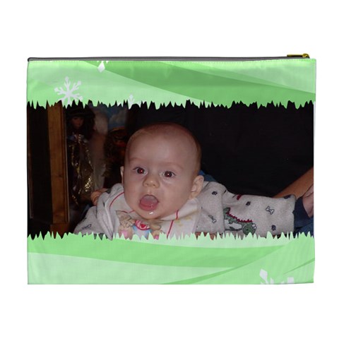Green Torn Cosmetic Bag Xl By Kim Blair Back