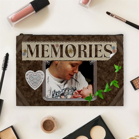 Memories Large Cosmetic Bag By Lil Front
