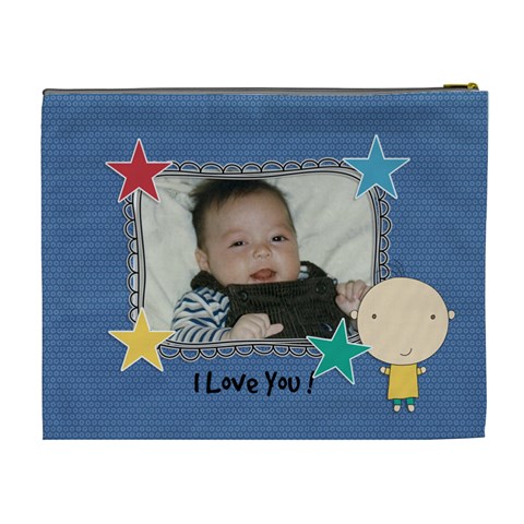 Xl Cosmetic Bag: Cute Kid Boy By Jennyl Back