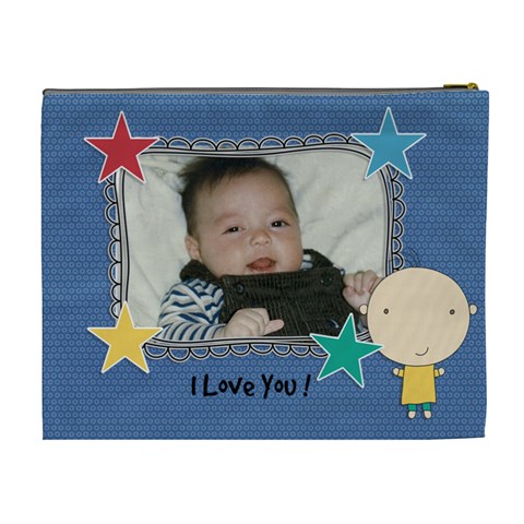Xl Cosmetic Bag: Cute Kid Boy By Jennyl Back