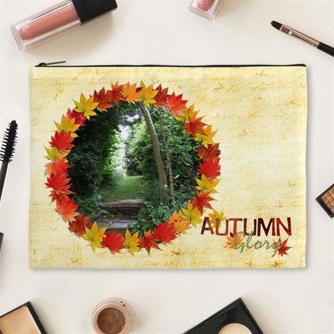 Autumn Glory Extra Large Cosmetic Bag By Catvinnat Front