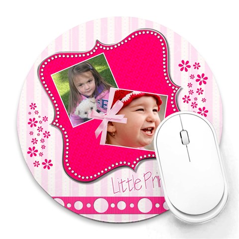 Little Princess 8 x8  Round Mousepad - 1