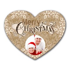 Merry Christmas Heart Mousepad Mouse Mat