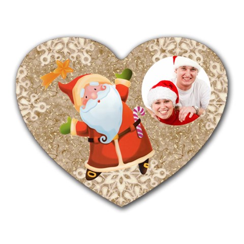 Jolly Santa Heart Mousepad Mouse Mat By Catvinnat Front